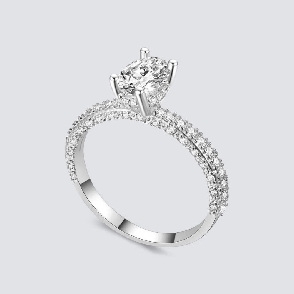 Wedding Ring Set - Signature Pave Oval Stone